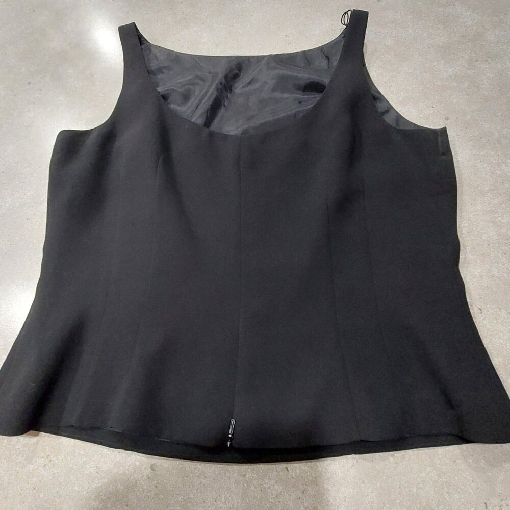 DONNA MORGAN 100% Polyester Black Sleeveless Lined Blouse w/Back Zipper Sz 14 - Picture 6 of 10